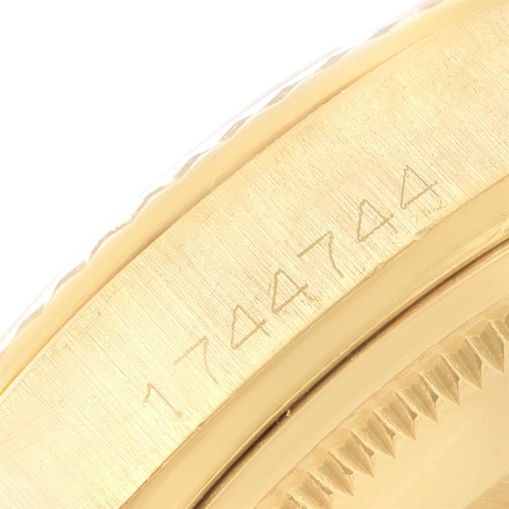 This image shows a close-up of the case side with the serial number engraved for the Vintage Collection model by Rolex.