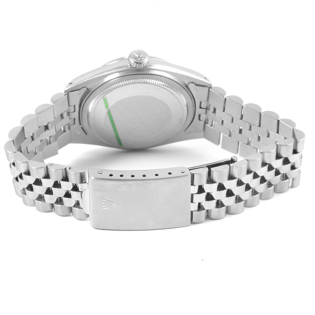 This image shows the back view and bracelet clasp of the Rolex Vintage Collection 1601 Men's Stainless Steel Black Dial 1601 Men's Stainless Steel Black Dial watch.