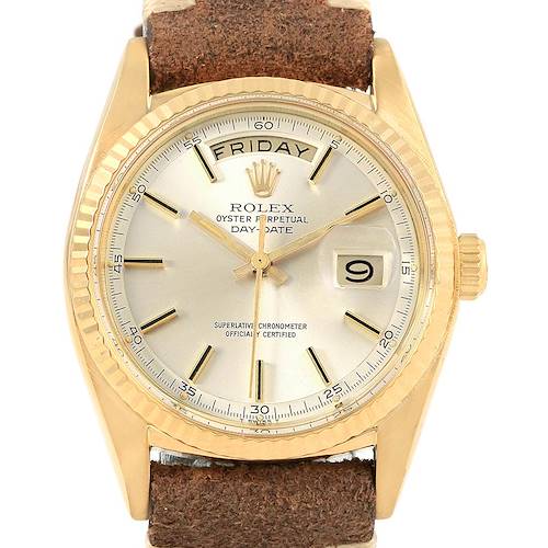 Photo of Rolex President Day-Date 18k Yellow Gold Silver Dial Mens Watch 1803