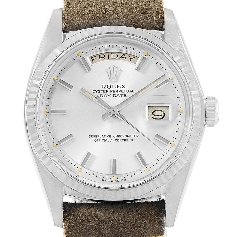 Rolex President Day-Date White Gold Wide Boy Sigma Dial Mens Watch 1803 SwissWatchExpo