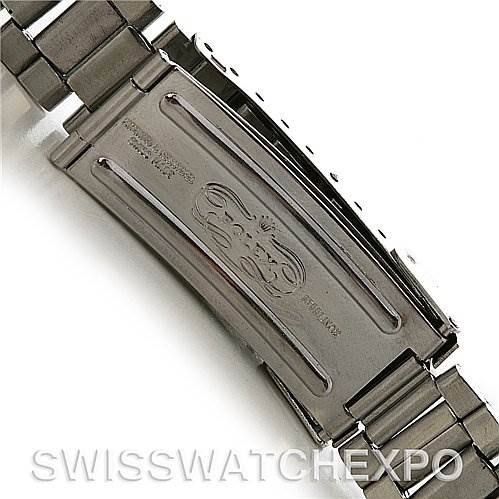 This image shows the clasp of a Vintage Collection watch by Rolex, viewed from a top angle.