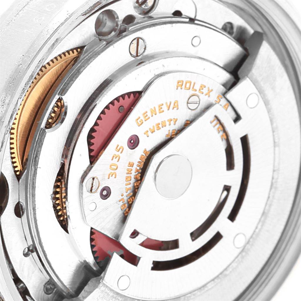 The image shows a close-up of the movement mechanism of the Rolex Vintage Collection 16013 Men's Stainless Steel White Dial 16013 Men's Stainless Steel White Dial model watch.