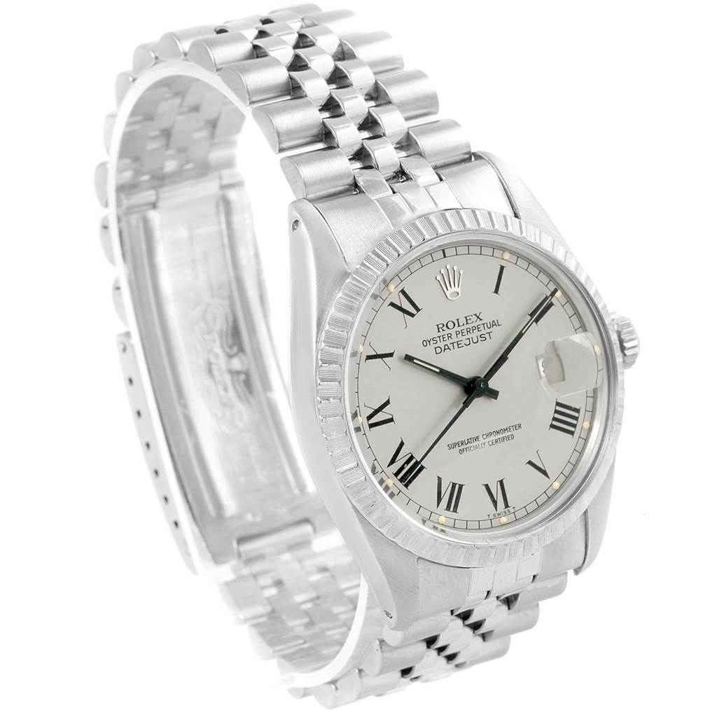 The Vintage Collection Rolex watch is shown at a slight angle, displaying the face, bezel, crown, and part of the bracelet.