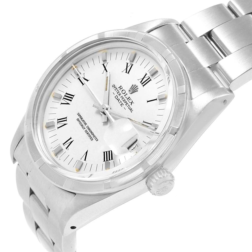 The Rolex Vintage Collection 15010 Men's Stainless Steel White Dial 15010 Men's Stainless Steel White Dial watch is shown at a slight angle highlighting its dial, crown, and bracelet.