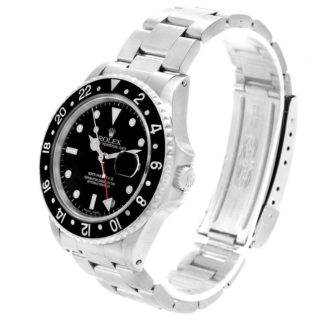 Image shows a front angle of the Vintage Collection Rolex watch, highlighting the dial, bezel, and metal strap.