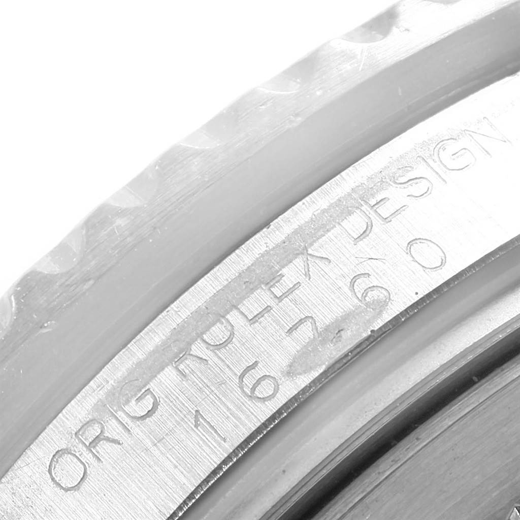 This image shows a close-up angle of the engraved case side for the Vintage Collection model by Rolex.