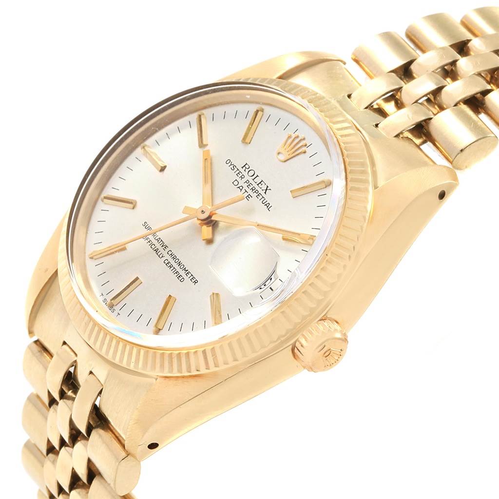 The image shows a Vintage Collection Rolex watch from an oblique angle, displaying its face, bezel, and part of the bracelet.