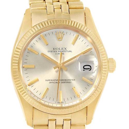 Photo of Rolex Date 14k Yellow Gold Jubilee Bracelet Vintage Mens Watch 1503