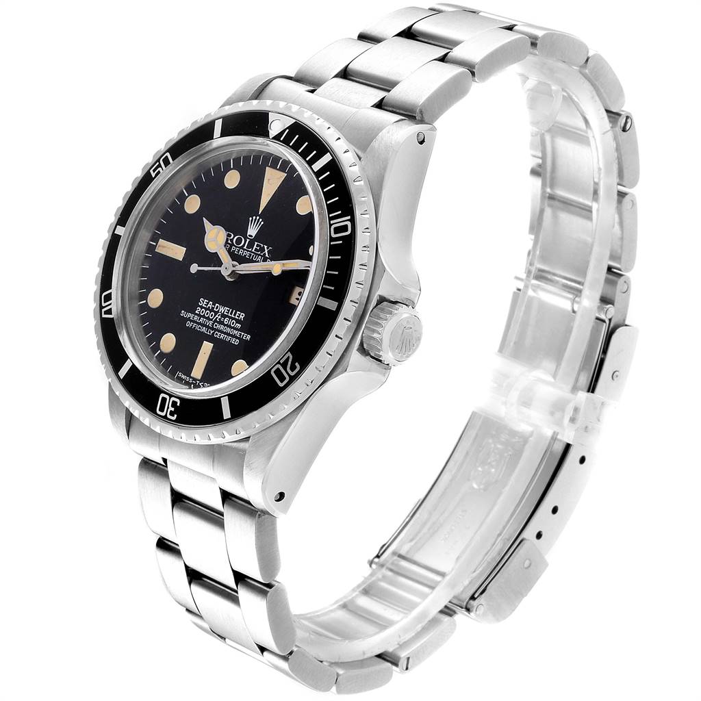This image shows a Rolex Vintage Collection 1665 Men's Stainless Steel Black Dial 1665 Men's Stainless Steel Black Dial watch at a three-quarter angle, highlighting the bezel, crown, face, and bracelet.