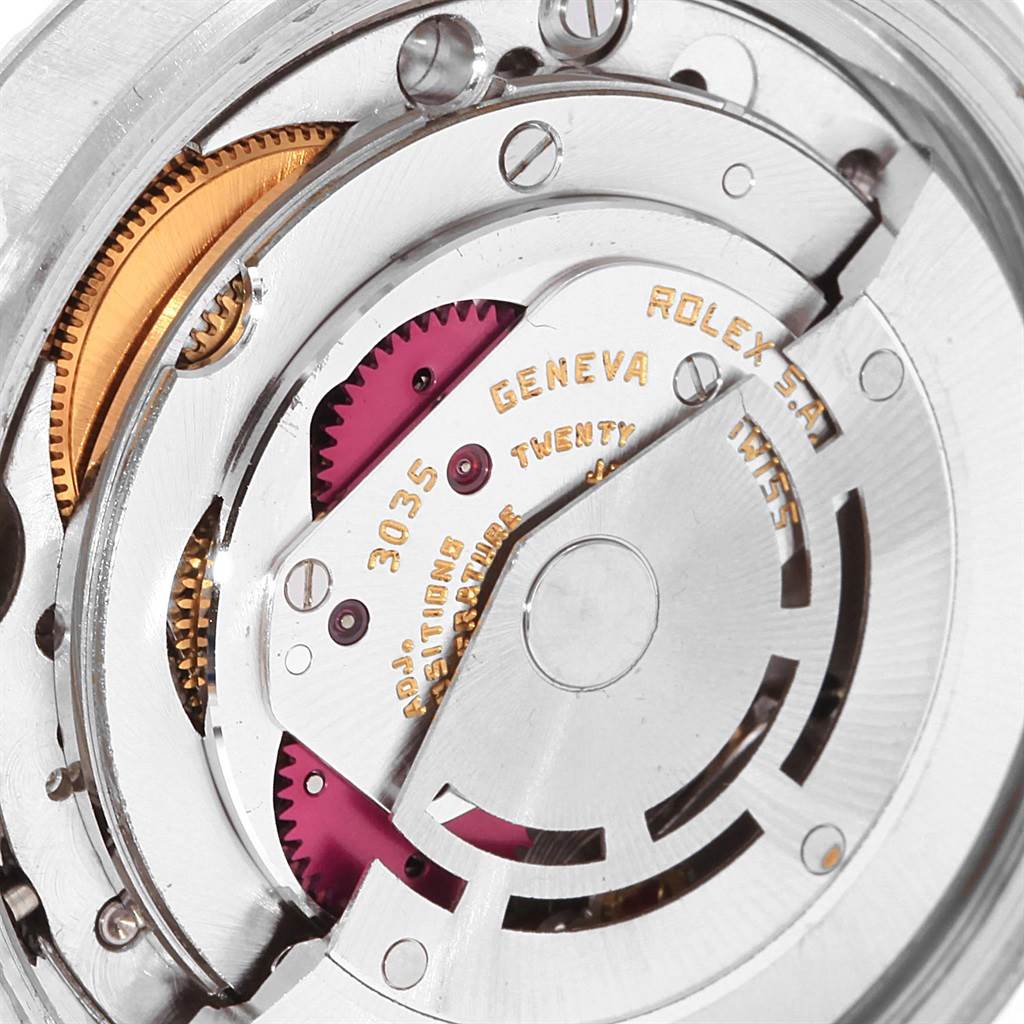 This image shows the internal mechanism of a Rolex Vintage Collection 16030 Men's Stainless Steel Silver Dial 16030 Men's Stainless Steel Silver Dial model, focusing on the movement components.