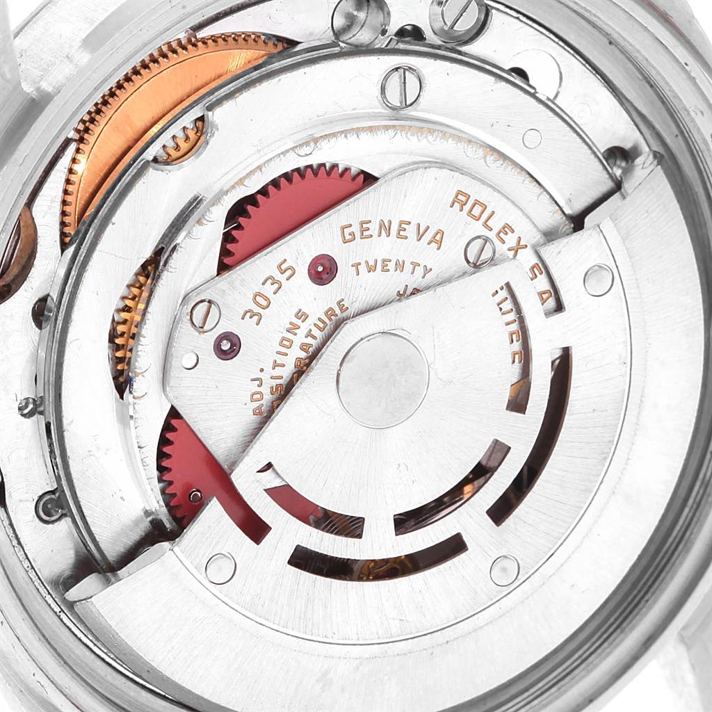 This image shows the internal mechanism of a Rolex Vintage Collection 16014 Men
s Stainless Steel Silver Dial 16014 Men
s Stainless Steel Silver Dial model watch, highlighting the gears and movement components.