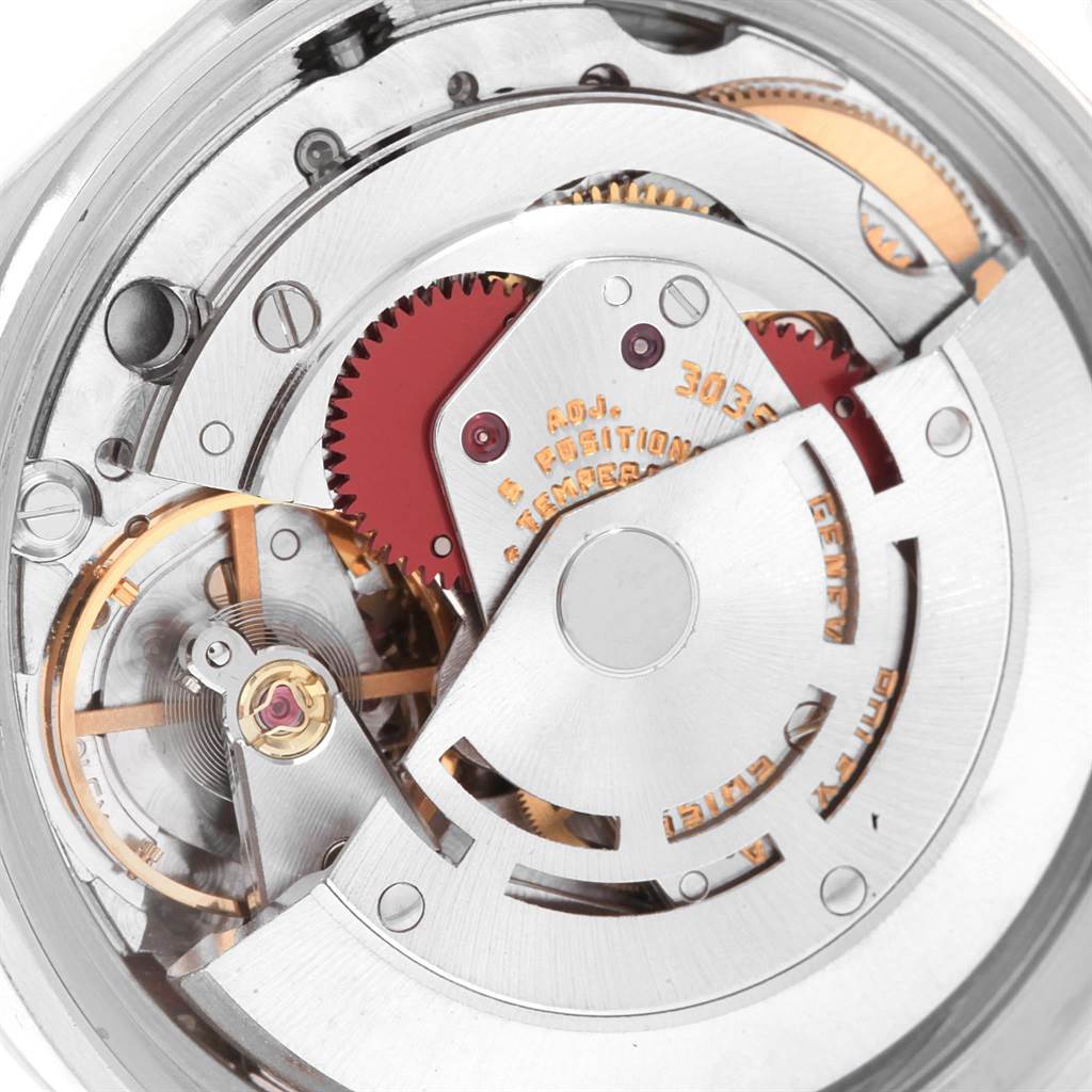 This image shows an up-close view of the internal mechanical movement of a Vintage Collection model by Rolex.