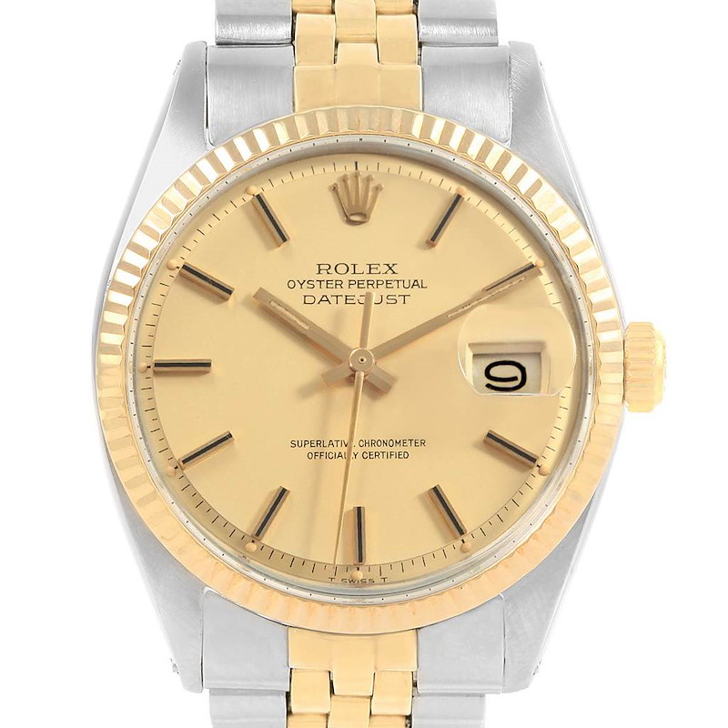 Rolex Datejust Steel Yellow Gold Jubilee Bracelet Vintage Mens Watch 1601 SwissWatchExpo