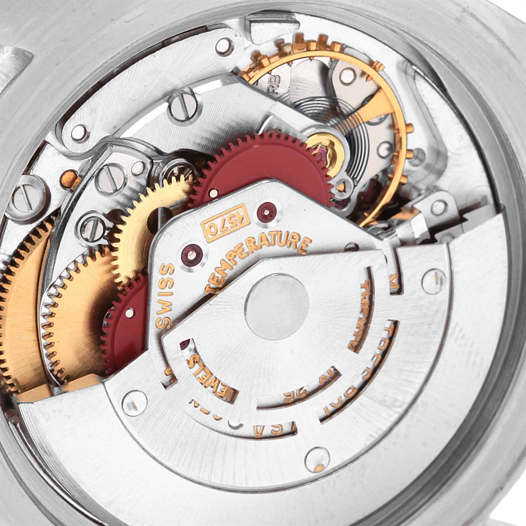 This image shows the intricate internal movement mechanism of the Rolex Vintage Collection 1680 Men's Stainless Steel Black Dial 1680 Men's Stainless Steel Black Dial watch.