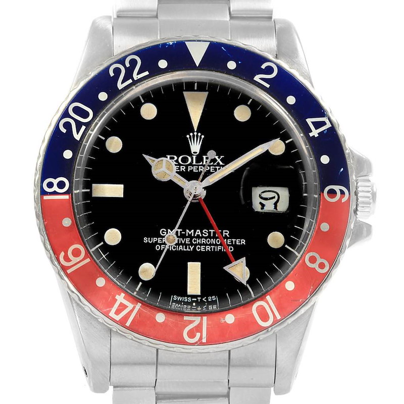 Rolex GMT Master Matte Dial Vintage Steel Mens Watch 16750 SwissWatchExpo