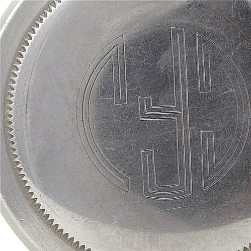 This image shows the engraved case back of the Rolex Vintage Collection 5513 Men
s Stainless Steel Black Dial 5513 Men
s Stainless Steel Black Dial watch model.