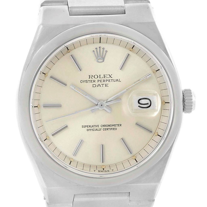 Rolex Oyster Perpetual Date Vintage Mens Stainless Steel Watch 1530 SwissWatchExpo
