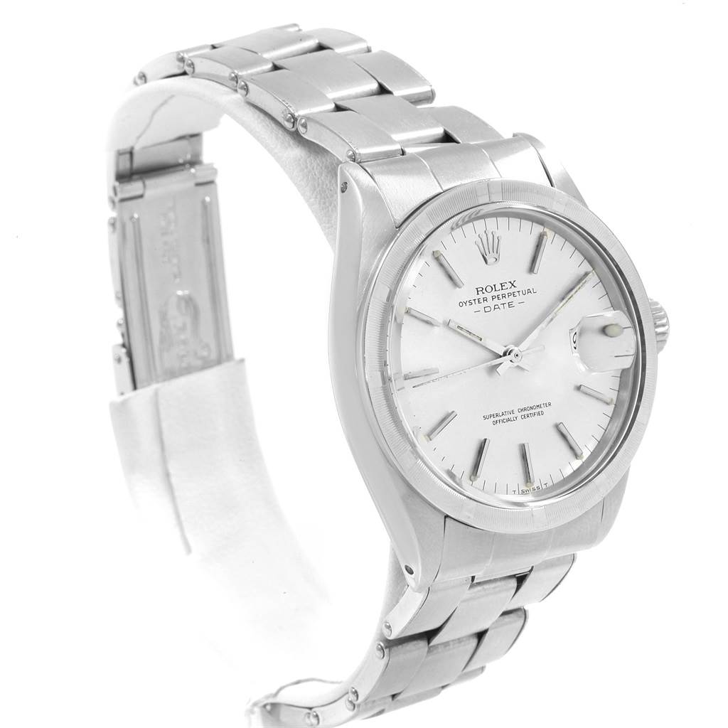 The image shows the Rolex Vintage Collection 1501 Men's Stainless Steel Silver Dial 1501 Men's Stainless Steel Silver Dial watch at a three-quarter angle, displaying the bracelet, face, dial, and crown.