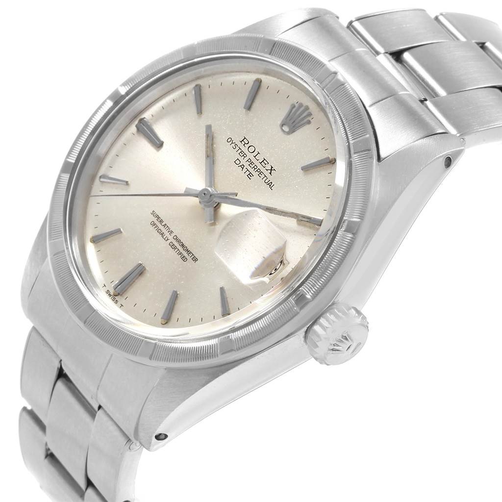 The image shows a Rolex Vintage Collection 1501 Men
s Stainless Steel Silver Dial 1501 Men
s Stainless Steel Silver Dial model watch at a slight angle, highlighting the face, bezel, crown, and bracelet.