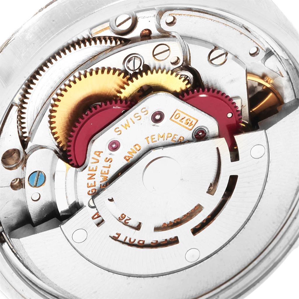 The image shows the intricate internal components and gears of a Rolex Vintage Collection 1501 Men
s Stainless Steel Silver Dial 1501 Men
s Stainless Steel Silver Dial watch.