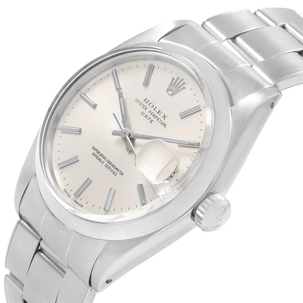 The Rolex Vintage Collection 1500 Men
s Stainless Steel Silver Dial 1500 Men
s Stainless Steel Silver Dial watch is shown at a slight angle, featuring the dial, case, bracelet, and crown.