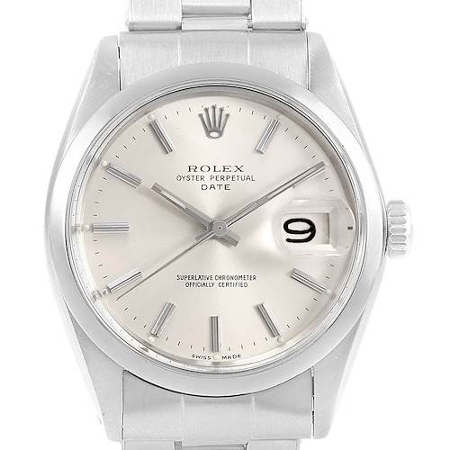 Photo of Rolex Date Smooth Bezel Automatic Steel Vintage Mens Watch 1500