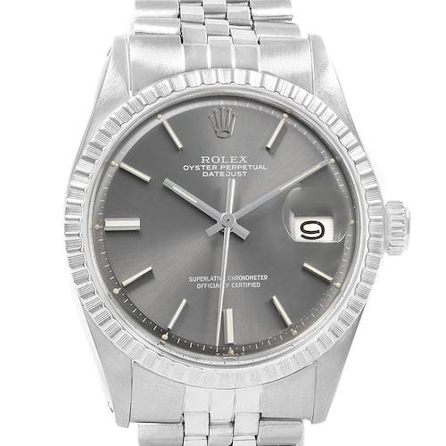 Photo of Rolex Datejust Grey Dial Steel Vintage Mens Watch 1603 Year 1970