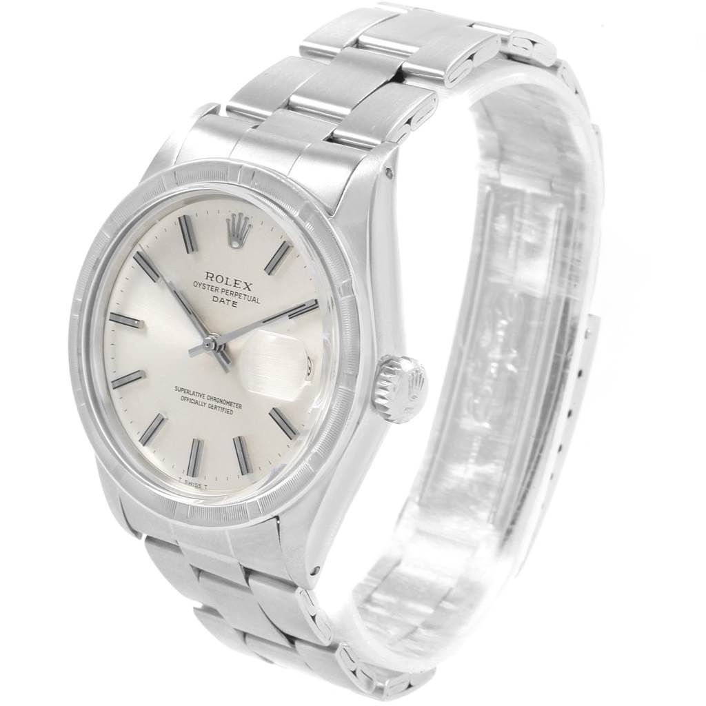 The Rolex Vintage Collection 1501 Men's Stainless Steel Silver Dial 1501 Men's Stainless Steel Silver Dial model watch is shown at a slight side angle, displaying the face, bezel, and bracelet.