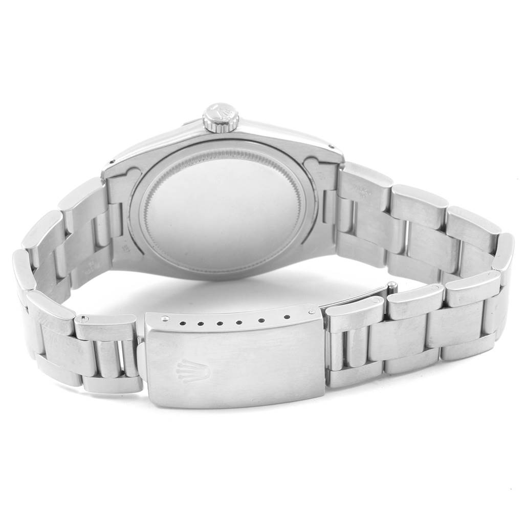 This image shows the back view and clasp of a Vintage Collection model by Rolex.