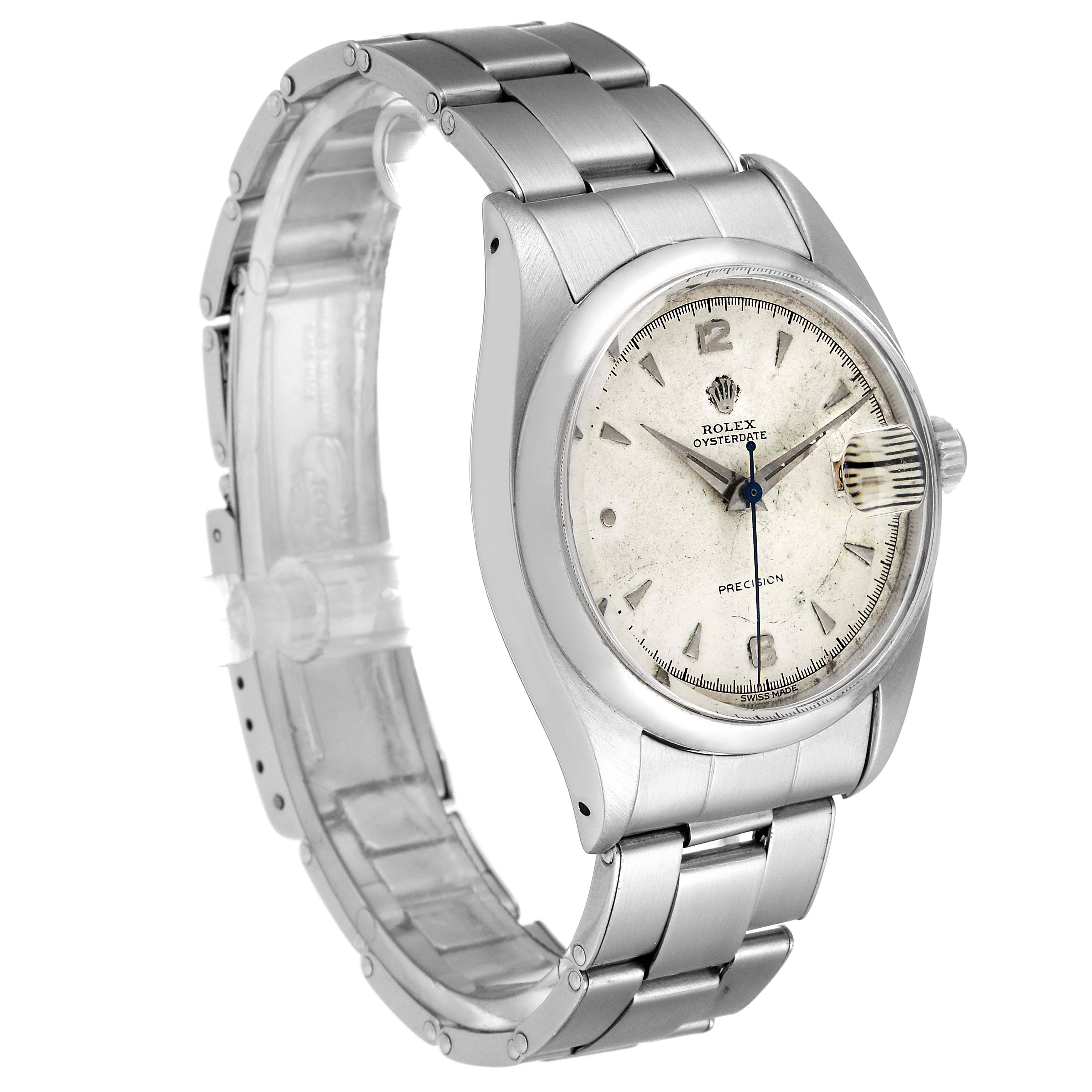 The image shows a Rolex Vintage Collection 6494 Men's Stainless Steel Silver Dial 6494 Men's Stainless Steel Silver Dial watch at a three-quarter angle, displaying the face, bezel, crown, and bracelet.