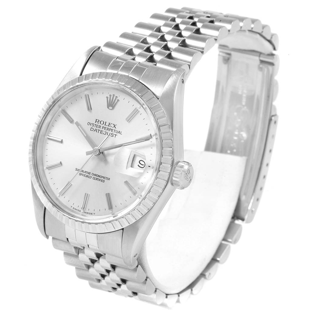 The Rolex Vintage Collection 16030 Men's Stainless Steel Silver Dial 16030 Men's Stainless Steel Silver Dial model is shown at an angle displaying the full face, bezel, and part of the bracelet.
