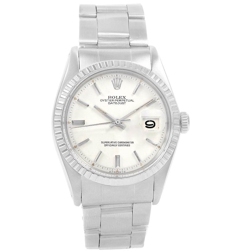 Rolex Datejust 36mm White Dial Steel Vintage Mens Watch 1603 SwissWatchExpo