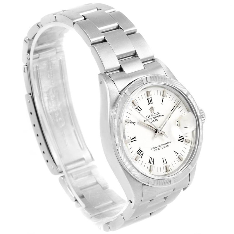 Rolex Date Vintage White Dial Stainless Steel Mens Watch 1501 SwissWatchExpo