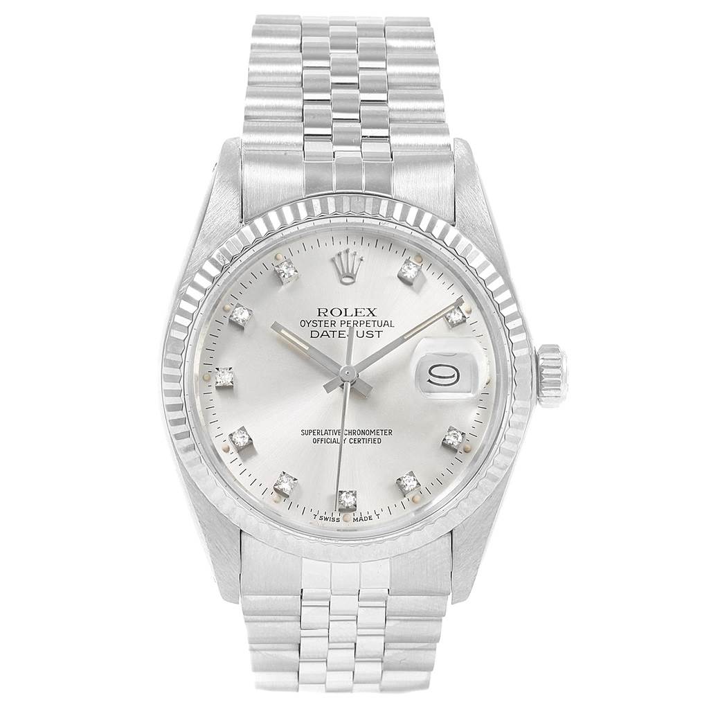 The Rolex Vintage Collection 16014 Men's Stainless Steel Silver Dial 16014 Men's Stainless Steel Silver Dial watch is shown from a front angle, highlighting its dial, bezel, crown, and bracelet.