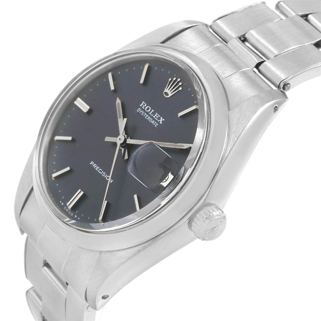 This Rolex Vintage Collection 6694 Men's Stainless Steel Grey Dial 6694 Men's Stainless Steel Grey Dial watch is shown at an angled view, displaying the dial, bezel, crown, and part of the bracelet.