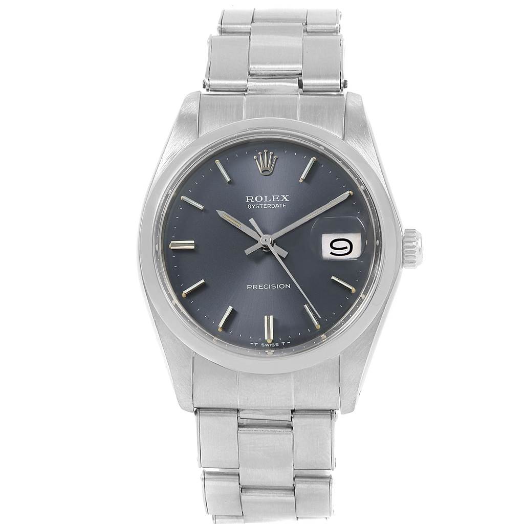 The watch is a Rolex Vintage Collection 6694 Men's Stainless Steel Grey Dial 6694 Men's Stainless Steel Grey Dial model shown from the front, displaying its dial, hands, date window, and bracelet.