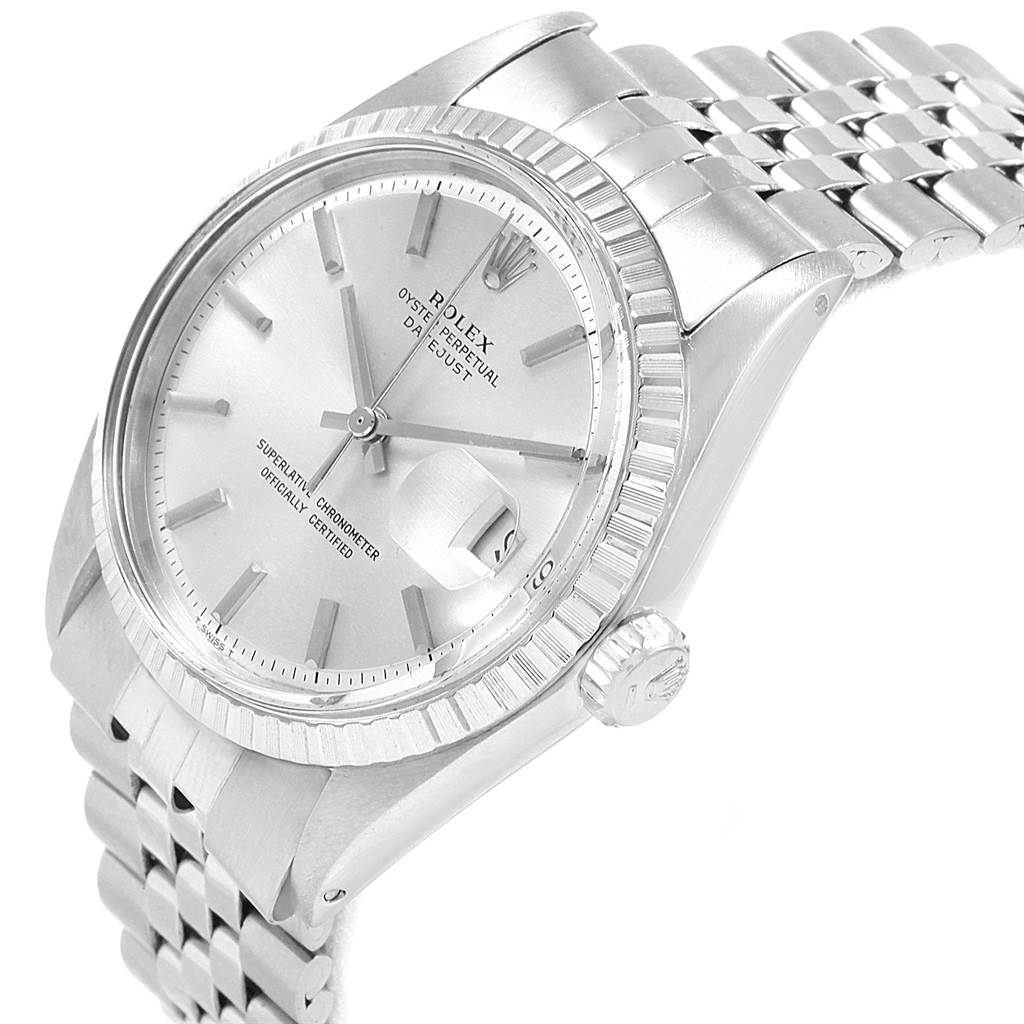 The image shows a close-up angle of a Vintage Collection Rolex watch, highlighting the dial, bezel, and part of the bracelet.