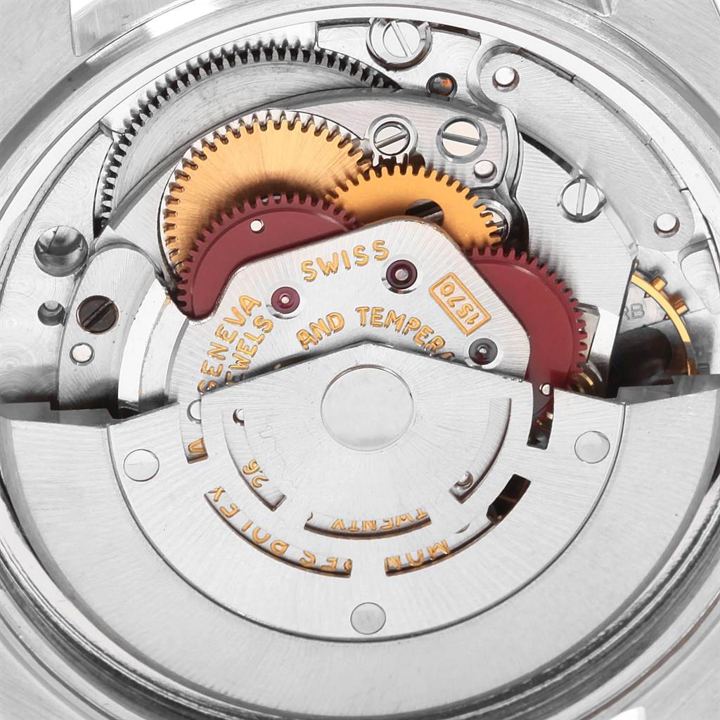 This image shows a close-up of the internal movement mechanism of a Vintage Collection model by Rolex.