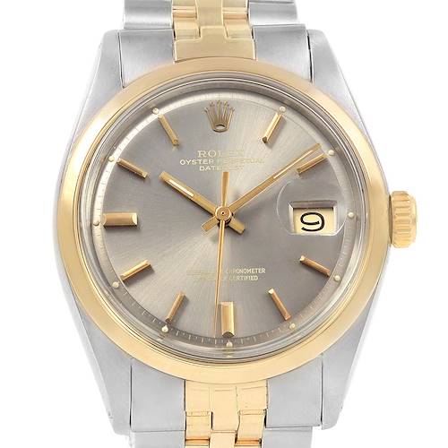 Photo of Rolex Datejust Steel Yellow Gold Grey Dial Vintage Mens Watch 1601
