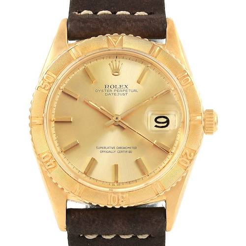 Photo of Rolex Turnograph Datejust 18k Yellow Gold Vintage Mens Watch 1625