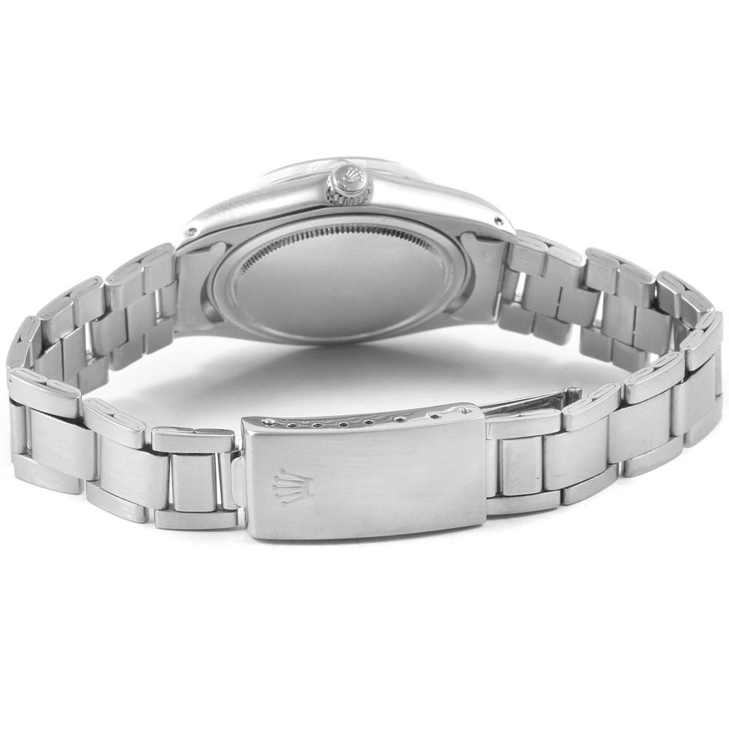 This image shows the back and clasp of a Rolex Vintage Collection 6694 Men
s Stainless Steel Silver Dial 6694 Men
s Stainless Steel Silver Dial model watch, providing a clear view of the bracelet and case back.