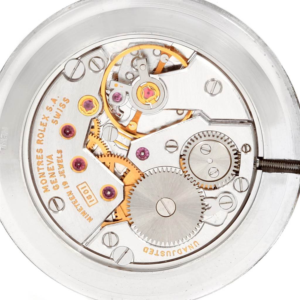 This image shows a close-up of the mechanical movement parts of the Rolex Vintage Collection 4309 Men
s Yellow Gold Champagne Dial 4309 Men
s Yellow Gold Champagne Dial watch.
