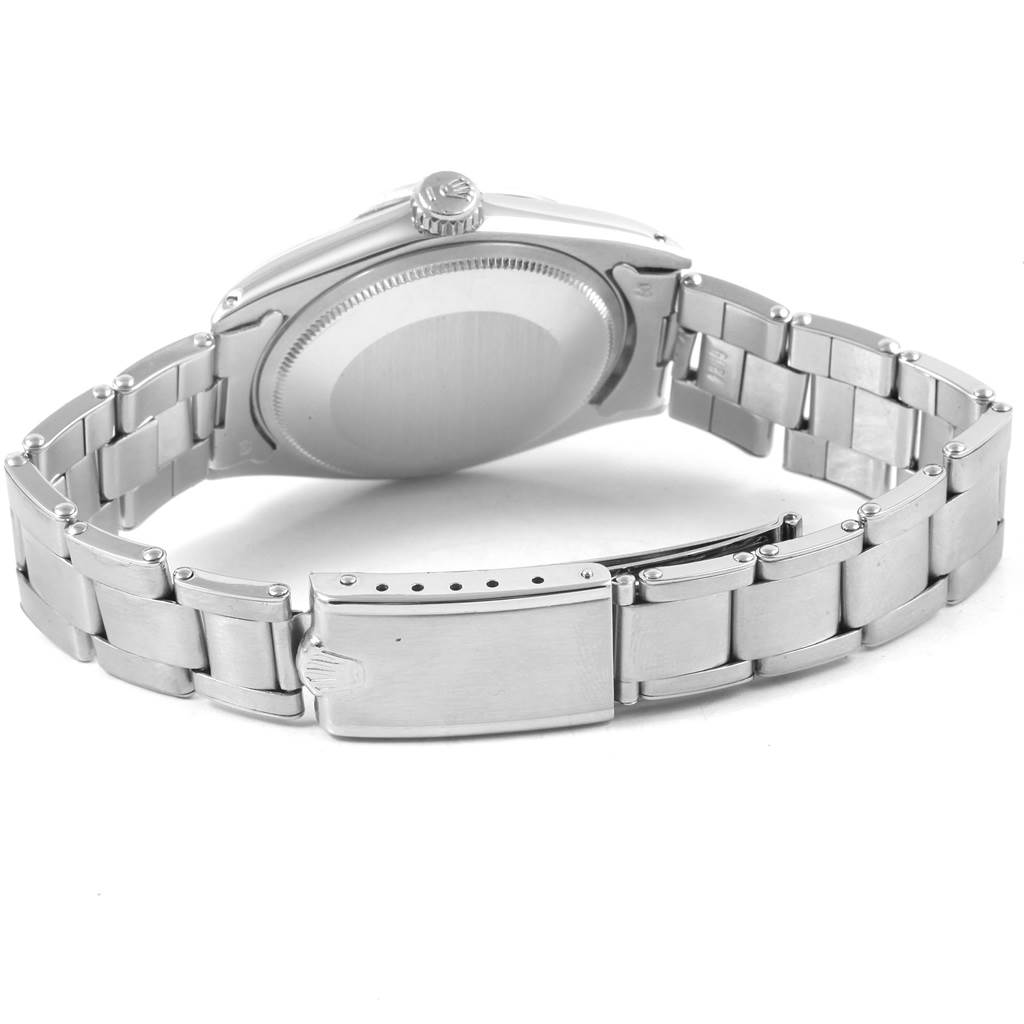 The image shows the back and clasp of a Rolex Vintage Collection 1500 Men
s Stainless Steel Silver Dial 1500 Men
s Stainless Steel Silver Dial watch, focusing on the bracelet and caseback.