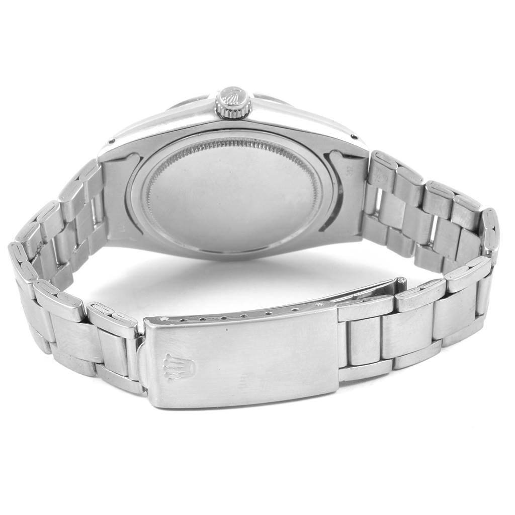 The image shows the back and clasp of a Rolex Vintage Collection 6694 Men's Stainless Steel Black Dial 6694 Men's Stainless Steel Black Dial model watch from a rear angle.