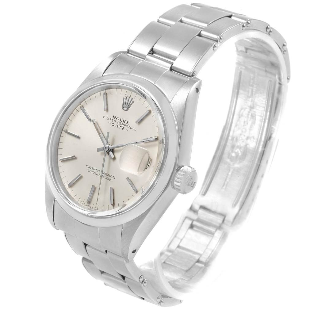 The Rolex Vintage Collection 1500 Men's Stainless Steel Silver Dial 1500 Men's Stainless Steel Silver Dial watch is shown at a slight angle, featuring the dial, bezel, crown, and bracelet.