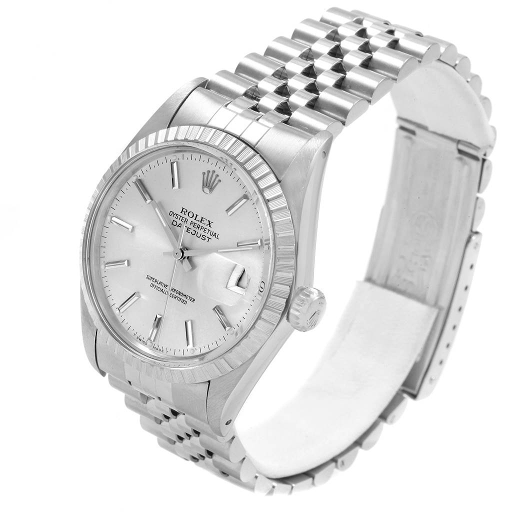 The Rolex Vintage Collection 16030 Men's Stainless Steel Silver Dial 16030 Men's Stainless Steel Silver Dial watch is shown at a 3/4 angle, displaying the face, bezel, crown, and bracelet.