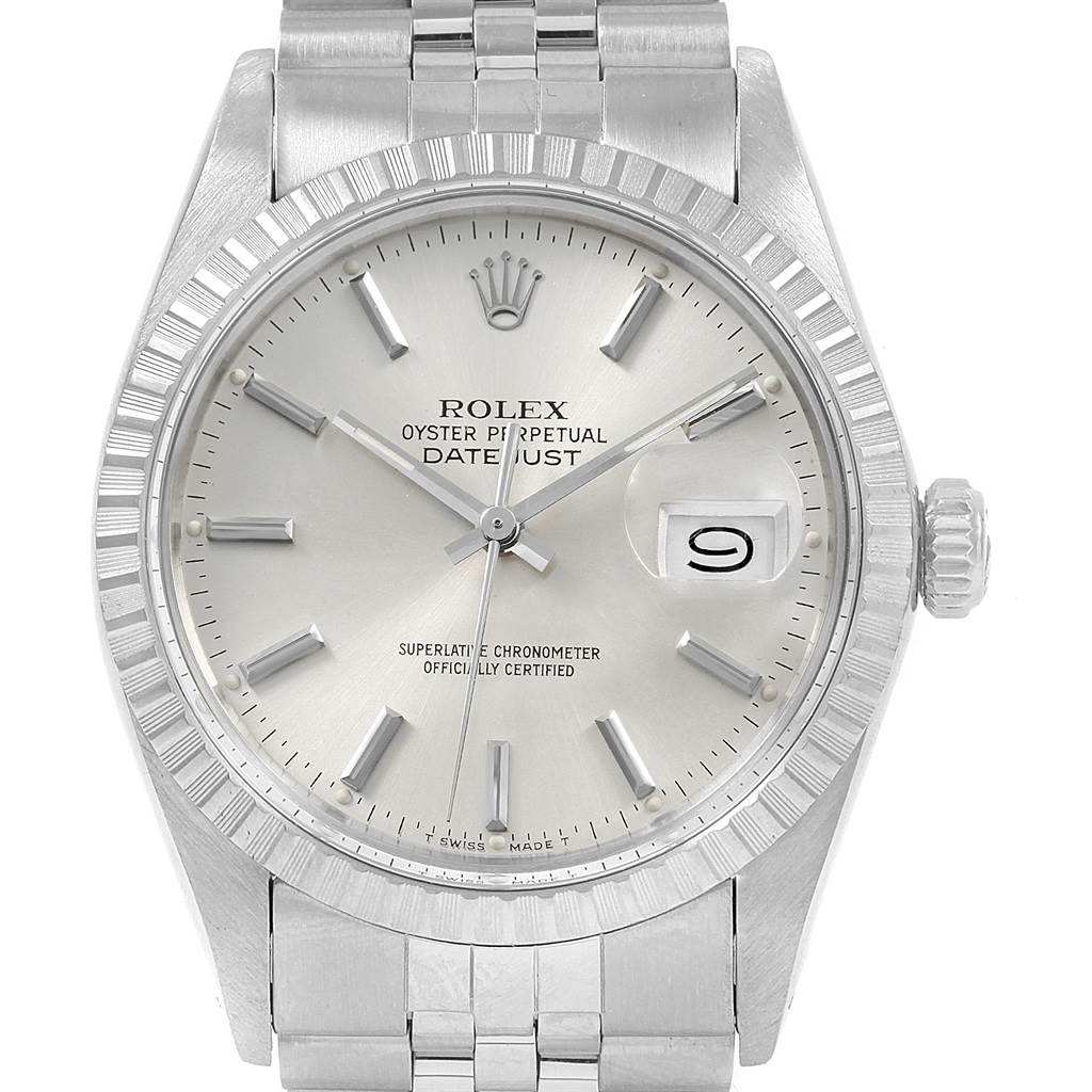 Rolex Datejust 36mm Silver Dial Steel Vintage Mens Watch 16030 ...