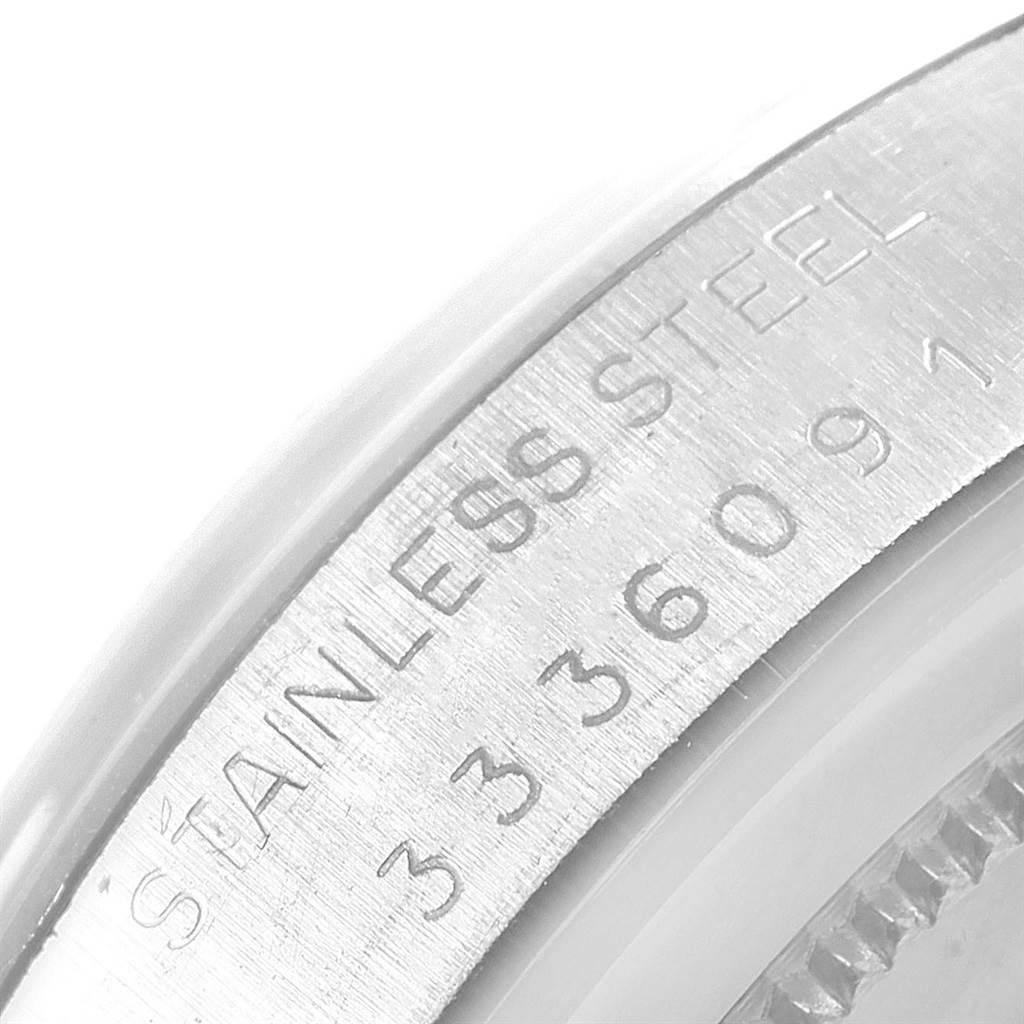 This is a close-up angle of the bezel engraving on the Vintage Collection by Rolex.