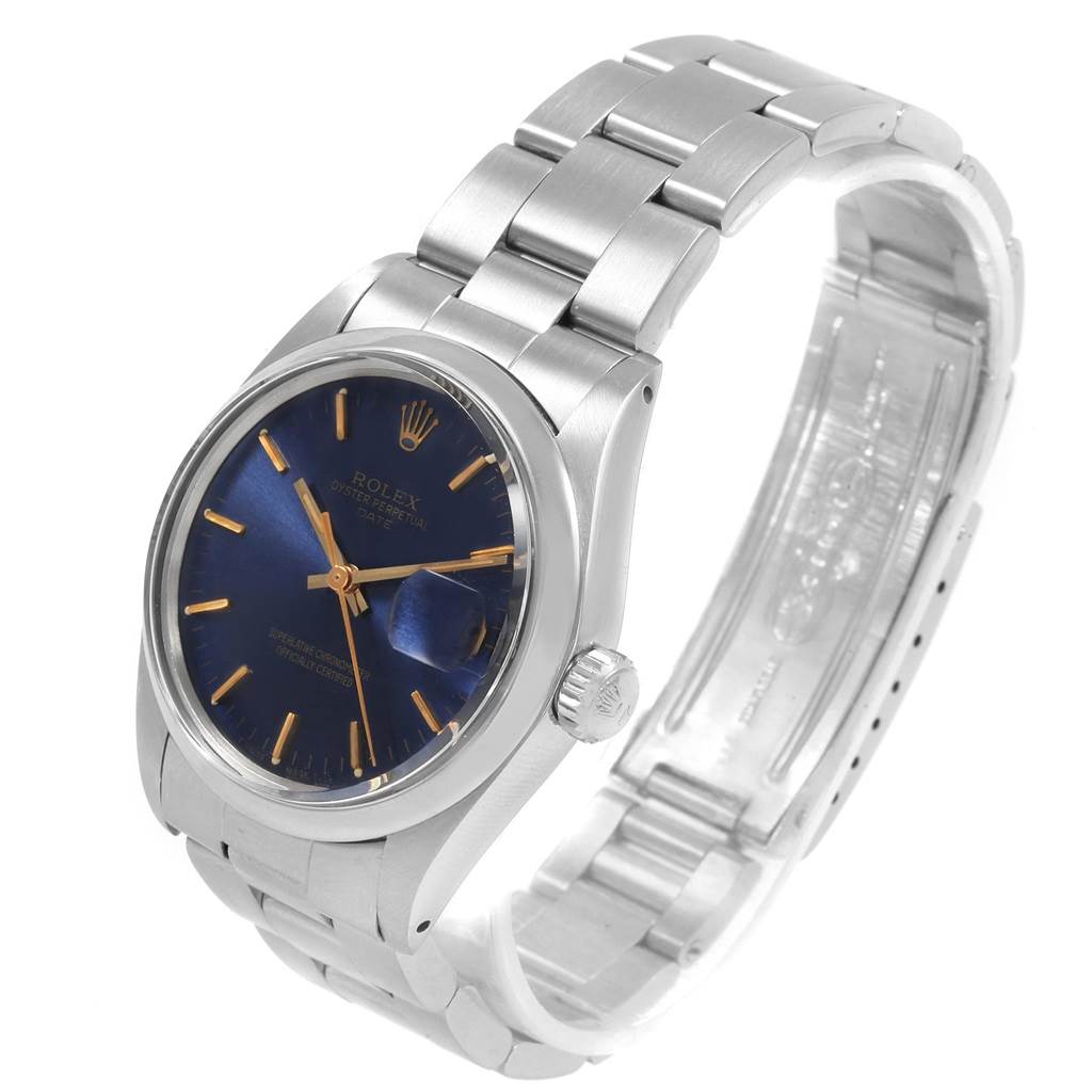 The Rolex Vintage Collection 1500 Men's Stainless Steel Silver Dial 1500 Men's Stainless Steel Silver Dial watch is shown at an angled view, displaying the face, crown, and part of the bracelet.