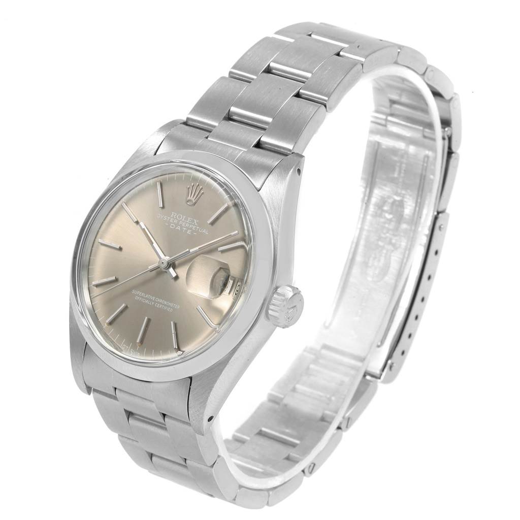 The Rolex Vintage Collection 1500 Men's Stainless Steel Silver Dial 1500 Men's Stainless Steel Silver Dial model watch is shown at a three-quarter angle highlighting the face, bezel, crown, and bracelet.